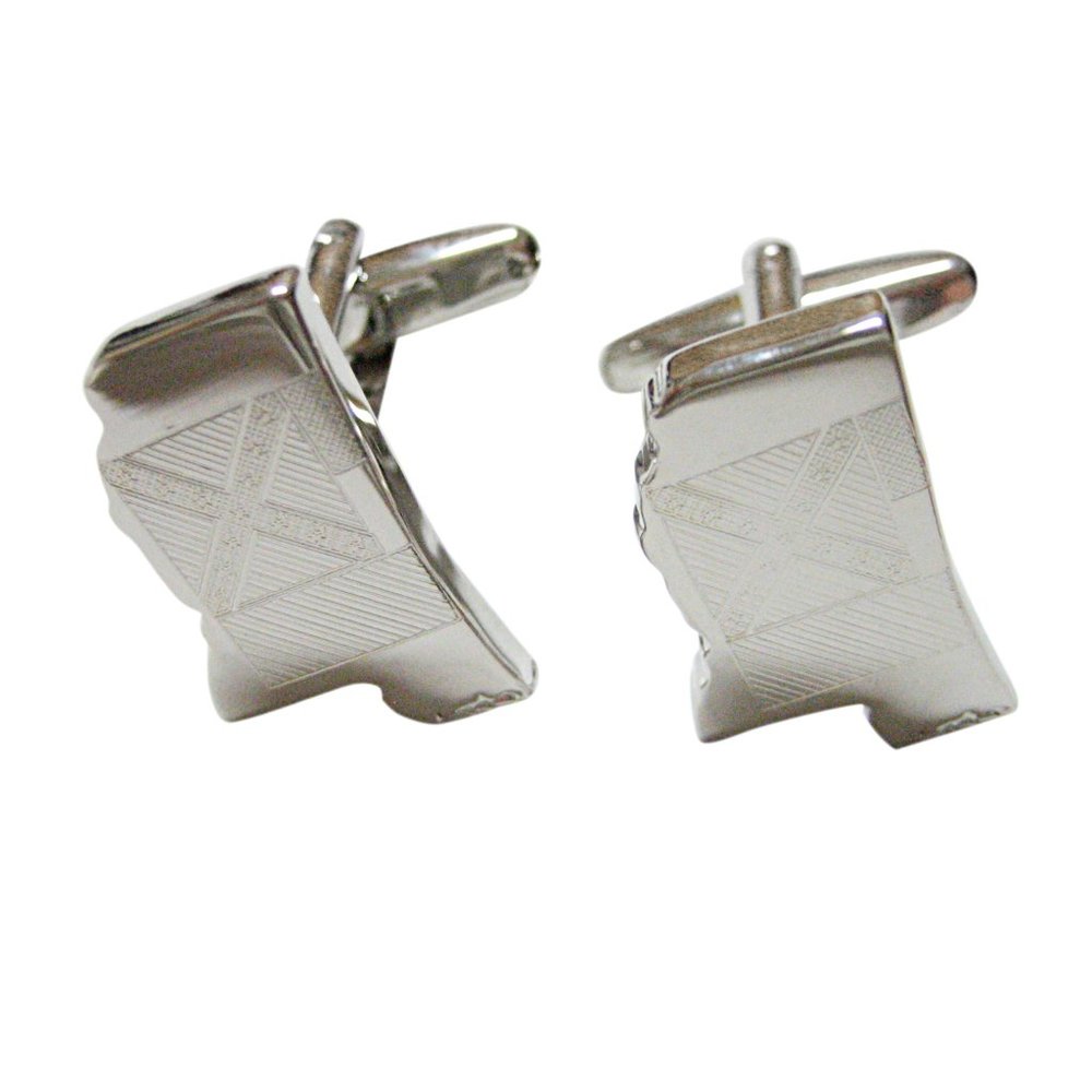 Mississippi State Map Shape And Flag Cufflinks - image 1